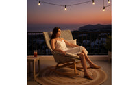 Teak Rattan Chair Comfortable Cushion Outdoor Woven Armchair Wicker Lounge Chair Easy Assembly Garden Furniture Long-Lasting