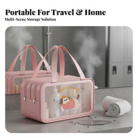Portable Skincare Organizer Wet and Dry Separation Double Compartment Makeup Bag