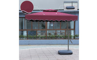Square Patio Umbrella Water-Fillable Umbrella with Wheeled Base for Courtyard, Balcony, Garden