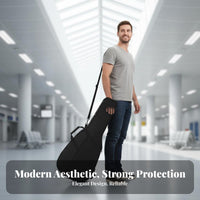 Flight-Approved-Able Acoustic Guitar Case Soft Interior Lining Classical Guitar Carrying Case Thick Padding Instrument Carrier Long-Lasting Construction for Guitarists, Performers, Travel, Touring, Rehearsals, Music Lessons