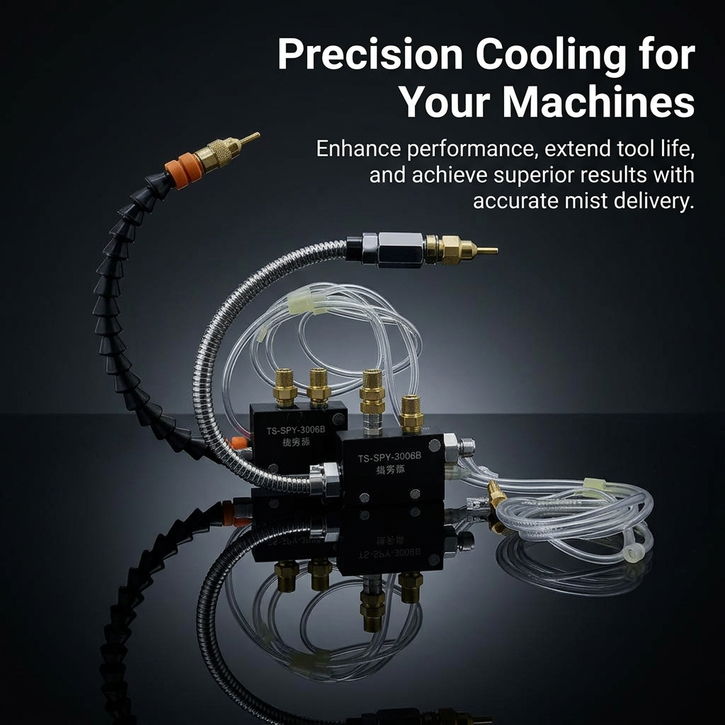 Mist Coolant Lubrication Spray System, Metal Cutting Spray Nozzle, Machine Tool Cooling Nozzle, Spray Nozzle for Lathe