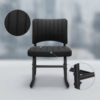 Sled Base Chair Dark Chair with Sled Base Stationary Furniture for Students, Meeting Room, Home Office