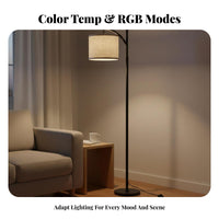 Stepless Dimming Dimmable Standing Light Adjustable Color Temperature over Couch Floor Lamp Modern Design Arc Floor Lamp Sturdy Metal Base for Families, Homeowners, Students, Living Room, Bedroom, Reading Nook, Deactivate Ice