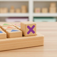 Problem Solving XO Board Game Color Recognition Double-Sided Learning Board Parent-Child Interaction 9-Grid Block Activity Hand-Eye Coordination for Children, Preschoolers, Toddlers, Home, Playroom, Classroom