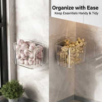 Kitchen Countertop Organizer for Pantry Storage, Transparent Rectangular Wall Holder for Students and Organizers