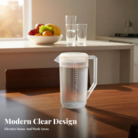Large Capacity Jug Thickened Body Large Capacity Beverage Jug Food-Grade PC Material Pitcher with Lid for Restaurants, Cafes, Catering