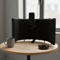 Noise Reduction Audio Capture Device Isolation Cover High-Density Foam Audio Capture Device Reflection Filter Foldable Design for Podcasters