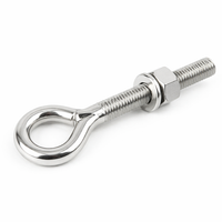 Home Improvement Wall Hook in 304 Stainless Steel, Heavy Duty Ceiling Hook with Washer and Nut, Secure Bolts for DIY Hardware, Hook Bolt