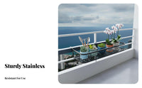Widened Shelf 2-Tier Hanging Railing Planter Rust-Resistant Flower Pot Holder Space-Saving Plant Stand Adjustable fasteners for Gardeners, Apartment Dwellers, Homeowners, Balcony, Windowsill, Garden, Patio