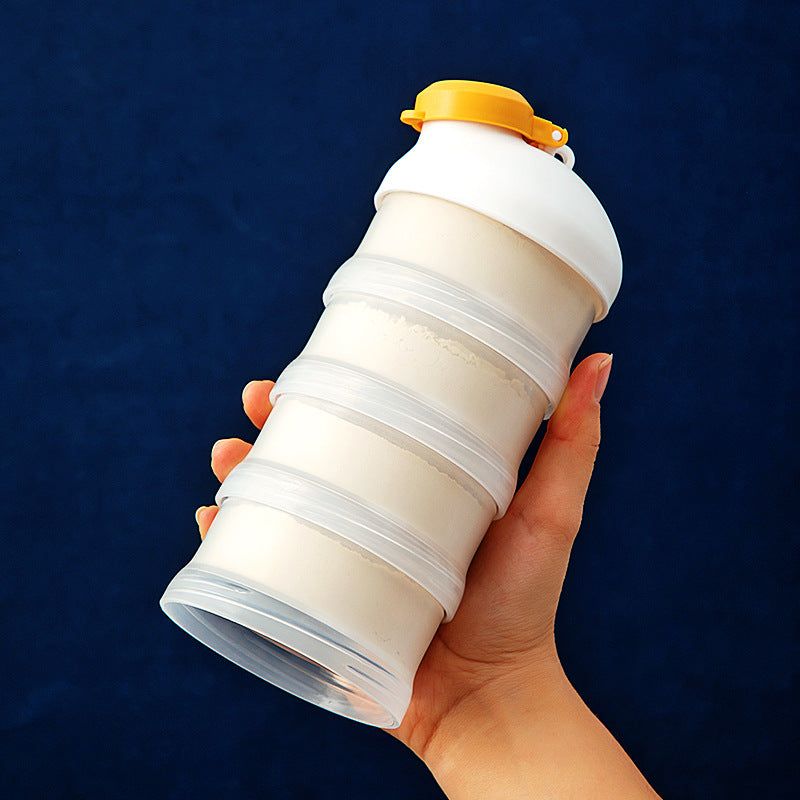 Portable Protein Powder Container with Funnel, Large Capacity, Double-Layer