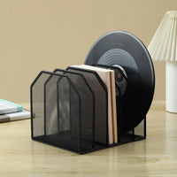 Slanted Panels Mesh File Organizer Perforated Metal File Organizer Detachable Desktop Document Sorter Easy to Assemble