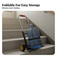 Telescopic Handle Water Jug Carrier Cart High Load Capacity Stair Climbing Hand Truck Ergonomic Grip Stair Climbing Trolley Silent Wheels for Homeowners, Seniors, Delivery Drivers, Stairs, Home, Shopping