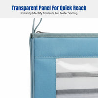 L-Shaped Transparent Multi-Compartment Document Bag, Large Capacity Subject Organizer, Student Handheld Exam Paper Storage,
