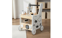 Anti-Tip Design Multifunction Baby Stroller Shape Sorter Wooden Baby Stroller Sturdy Wood Children's Play Gear Early Learning for Toddlers, Kids, Indoor