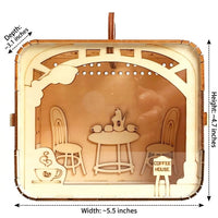 Portable Hamster Cage and Travel Hamster Carrier, Solid Wooden Hamster House with Open Top, House Shape Pet Travel for Guinea Pig Carrier Box
