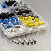 390 Pieces Wire Ferrule Kit Cylindrical Wire Ferrules Terminal Kit Crimp Terminals with Organizer Box Multi-Size