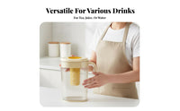 Large Capacity Beverage Pitcher Sealed Lid Refrigerator Drink Container with Spout Leak-Tight Seal Iced Tea Pitcher with Infuser for Picnic, Party