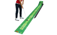Roll-up Putting Mat with Return Track Clear Alignment Golf Putting Mat Easy to Store Portable for Beginners