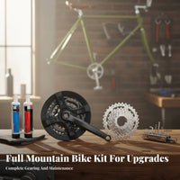 Cycle Crankset and Freewheel Set Universal Mountain Bike Crankset Cassette Kit Bike Chainring and Cassette Kit