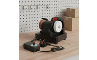 Sturdy Long-Lasting Mini Electric Bench Grinder Multi-Functional Double Wheel Polishing Machine Fast Heat Dissipation Small Desktop Grinder 100W Engine for DIY Enthusiasts, Crafters, Workshop, Garage