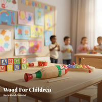 musical education approach Compatible Croaking Frog Guiro Early Music Education Croaking Frog Rasp touch Stimulation Percussion Instrument hardwood Wood Carving for Children, Preschoolers, Kindergarten, Daycare center, Classroom, Playroom