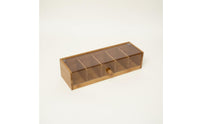 Flip-Top Design Clear Lid Tea Storage Organizer 5 Compartment Tea Bag Holder for Kitchen