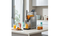 Stainless Steel Smoothie Maker with Drain Tray Single-Touch Ice with Touchscreen Compact Slushie Machine with Touchscreen Portable for Home Bartenders