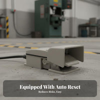 Long-Lasting Industrial Foot Pedal Switch Stable Performance Self-Resetting Pedal Controller Easy Installation Industrial Foot Switch Silver Alloy Contacts for Machinists, Technicians, Electricians, Factory, Workshop, Manufacturing Plant, Garage