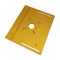 Machined Finish Metal Router Insert Plate Ruler Measurement Markings Router Table Insert Panel Mounting Holes Woodworking Tool Accessory Central Opening