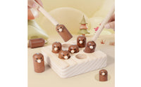 Hand-Eye Coordination Whack-Arodent Toy Motor-Skill Pounding Toy Solid-Wood Learning for Toddlers, Young Children, Home Play