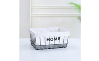Wire Basket with Textile Liner Washable Storage Basket with Liners Tabletop Organizer for Shelves, Entryway, Desks