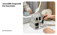 Multi-Compartment Clear Organizer Minimalist Design for vanity, Women, Students