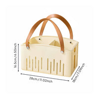 Shower Basket with Handles Versatile Portable Washroom Organizer Tote Large Capacity Divided Organizer Basket for Poolside, Beach