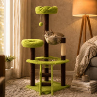 Multi-Level Feline Climbing Frame Compact Feline Condo Climbing Structure Soft Pet Furniture Transparent for Cats