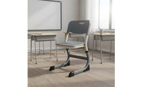 Sturdy Steel Frame Adjustable Student Desk and Chair Set Non-Slip Feet Children's Study Table with Chair Built-in Pen Slot Adjustable Student Desk Set Easy Assembly for Students