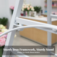 Tri-Level Floral Vessel Stand Tiered Design Tri-Level Rolling Floral Carriage Easy Assembly Plant Holder for Florists, Florist Shop, Wedding Location