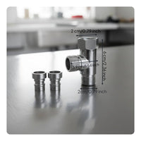 All Copper Construction 1-in-2-out Splitter Valve Chrome Plated 1/2 inch/2 Tee Connector Water Diverter for Bathroom