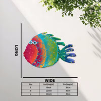 TUME Colorful Fish Metal Wall Decor for Home Living Room Bedroom Ocean Theme Gift