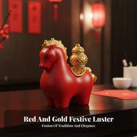 Good Fortune Symbol Chinese Astrological Horse Figurine 360° Rotation Chinese Astrological Horse Statue Exquisite Craftsmanship