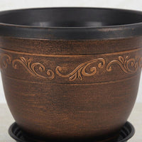 Plant Pots and Planters Outdoor, Large Flower Pots with Saucer, Classical Style Resin Container for Indoor Plants, Home Office and Garden Decor