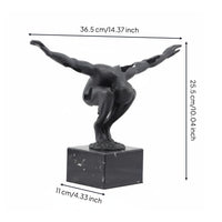 Abstract Human Figure Statue Creative Design Marble Base Ornament Handmade Abstract Art Figure for Living Room, TV Stand, Hotel Lobby