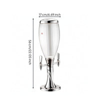 Chilled Beer Dispenser with Dual Taps Tabletop Beer Dispenser with Ice Tube Clear Drink Dispenser with Ice Column Sturdy for Bartenders