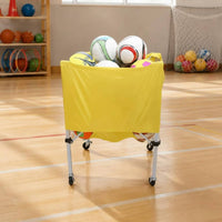 Foldable Ball Cart Space Saving Folding Ball Cart Large Capacity for Teachers, Coaches, Kindergarten, Outdoor, School