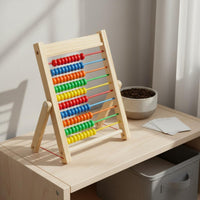 10-Row Wooden Abacus Multi-Functional Kids Abacus Colorful Beads Learning Toy Number Recognition for Elementary School Students, Preschoolers, Home Study, Classroom