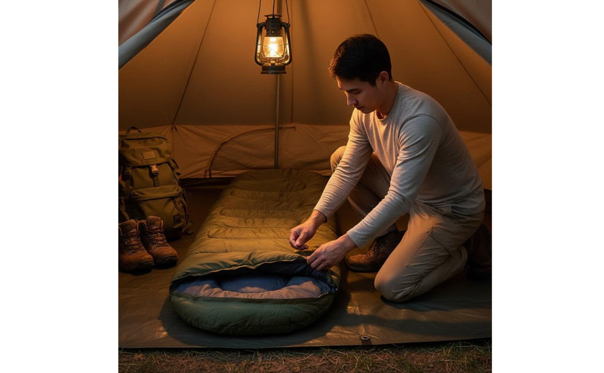 Insulated Thick Sleeping Bag Double-Layer Design Warm Sleeping Bag Compressible Camping Bedroll Splicable for Hiking, Mountaineering, Travel