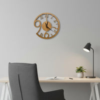 Battery Operated Hollow Wooden Clock Easy to Hang Silent Non-Ticking Clock Lightweight Vintage Design Timepiece for Living Room, Home Decor, Bedroom, Office