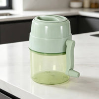 Manual Hand-Crank Ice Crusher Transparent Manual Ice Crusher Lidded Snow Cone Machine