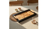 Solid Wood Wooden Tray Retro Design Rectangular Tray Easy to Carry Charcuterie Board Decorative Grain