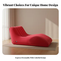 Easy to Keep S-Shaped Lazy Sofa Lightweight Flocked Air Sofa Quick Inflation Flocked Recliner Chair Long-Lasting PVC for Travelers, Students, Living Room, Bedroom, Balcony, Backyard