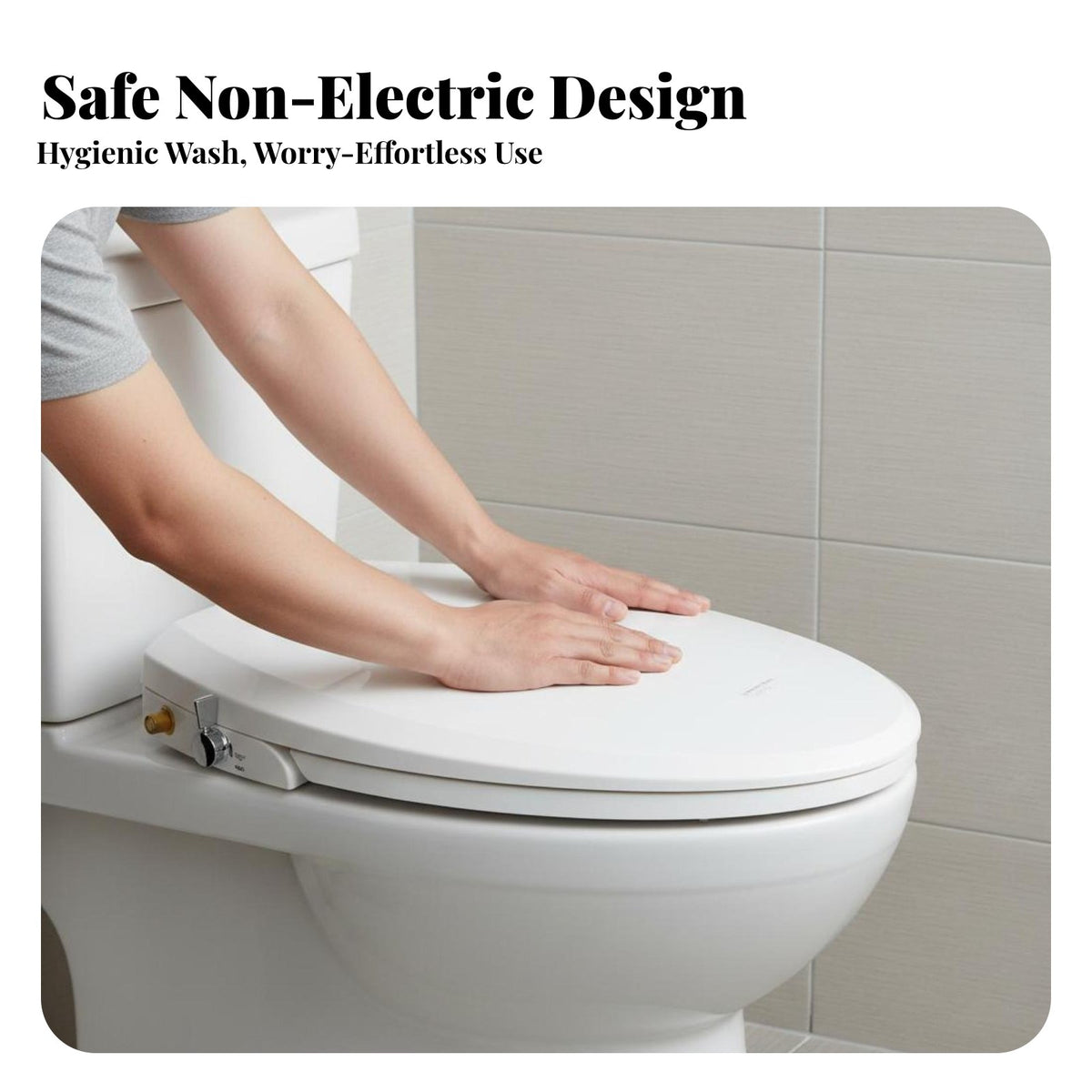 Posterior and Feminine Wash Self-Cleaning Bidet Seat Retractable Nozzles Self-Cleaning Bidet Easy to Clean Ergonomic Design for Homeowners, Families, Seniors, Restroom, Home, Apartment